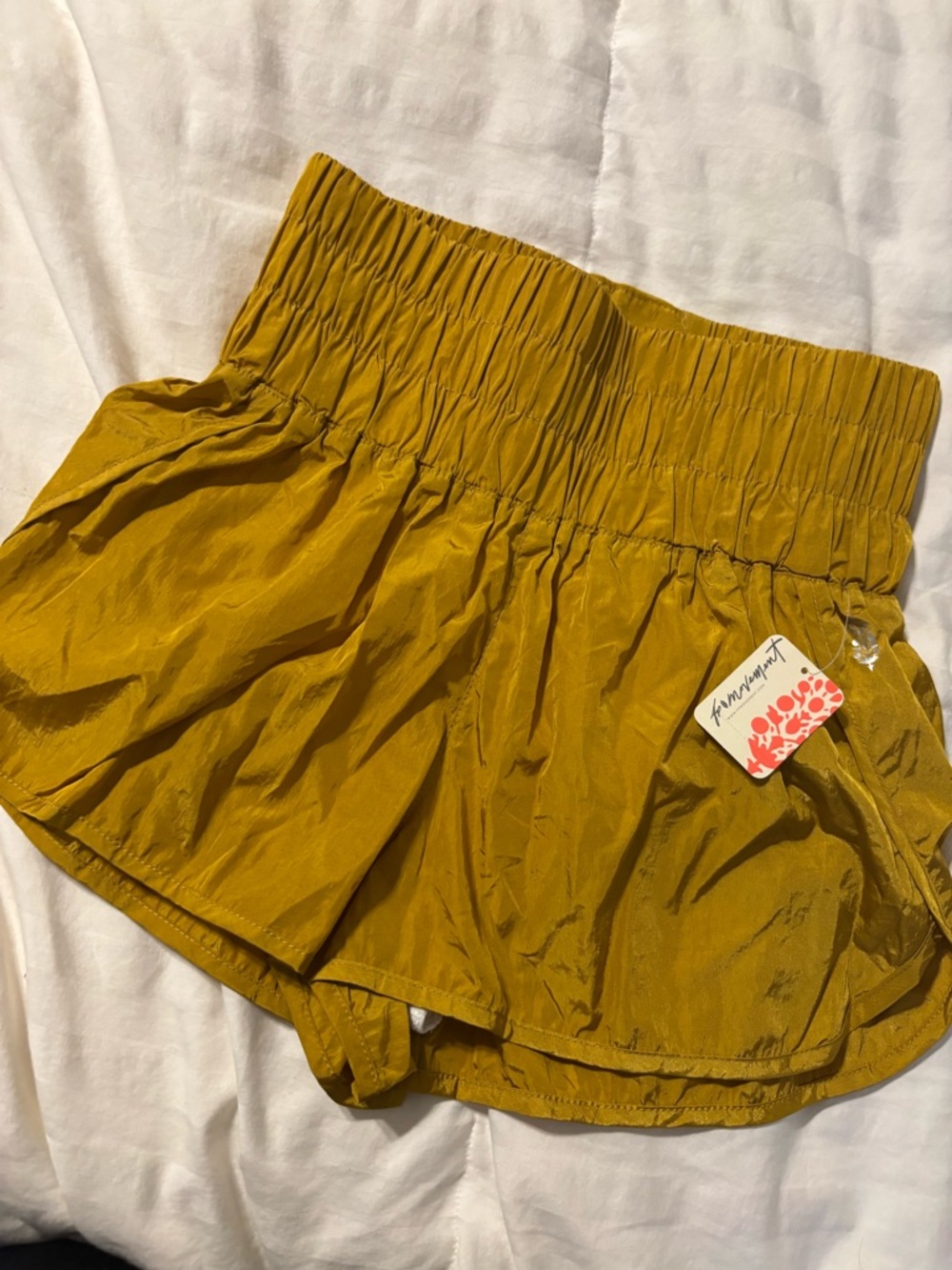 Free People The Way Home Shorts in Varsity Gold medium NWT